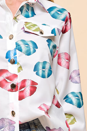 Printed Pocket Button Shirt