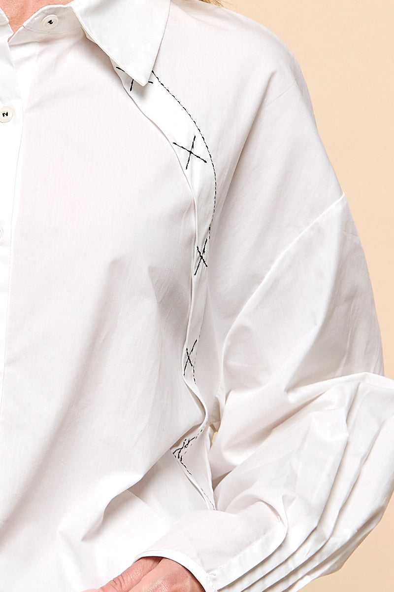 Stitching Detail Long Sleeve Shirt