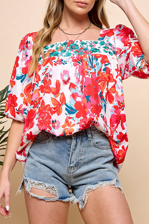 Floral Embroidered Top