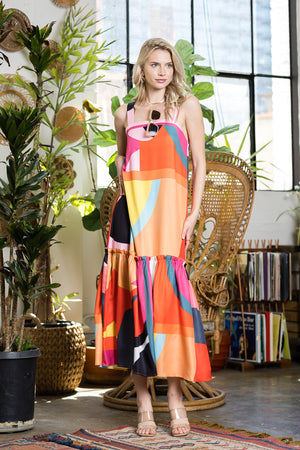 Multicolor Elegant Maxi Summer Dress