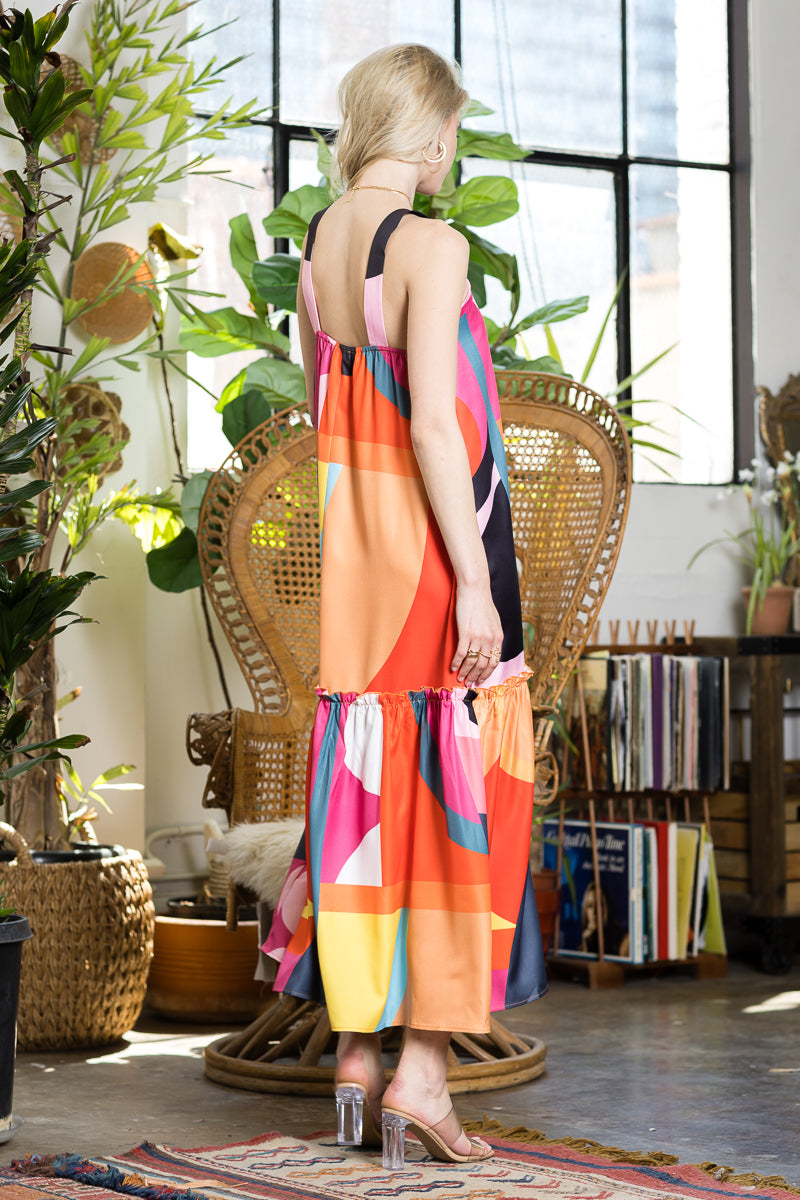 Multicolor Elegant Maxi Summer Dress