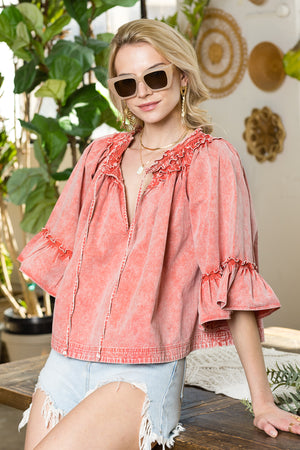 Washed Denim Top