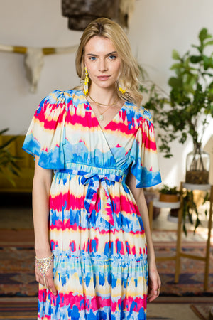Tie Dye Belted Dress