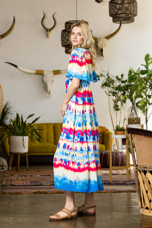 Tie Dye Belted Dress