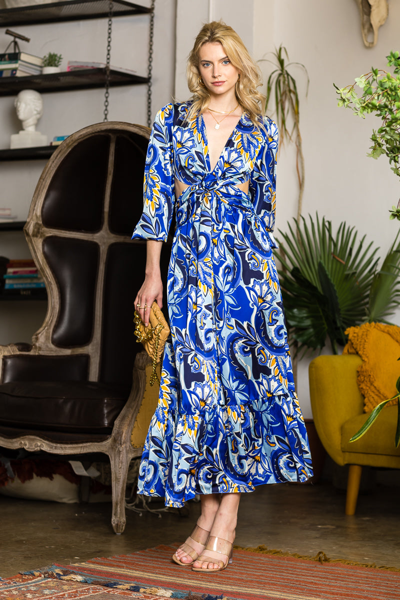 Long Sleeve Cutout Maxi Dress.