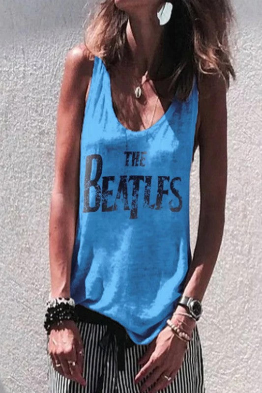 Summer sleeveless Beatles tank top