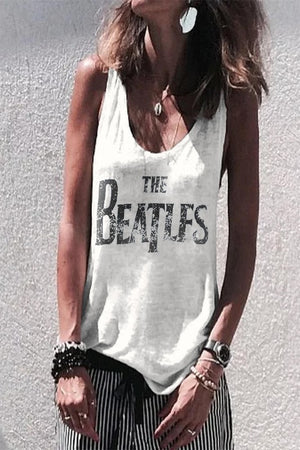 Summer sleeveless Beatles tank top