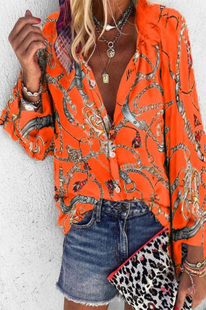 Cool Vibe casual long sleeve printed top