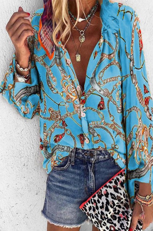 Cool Vibe casual long sleeve printed top