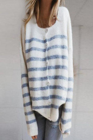 Chic Striped  Long Sleeve Sweater