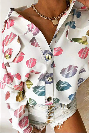 Printed Pocket Button Shirt